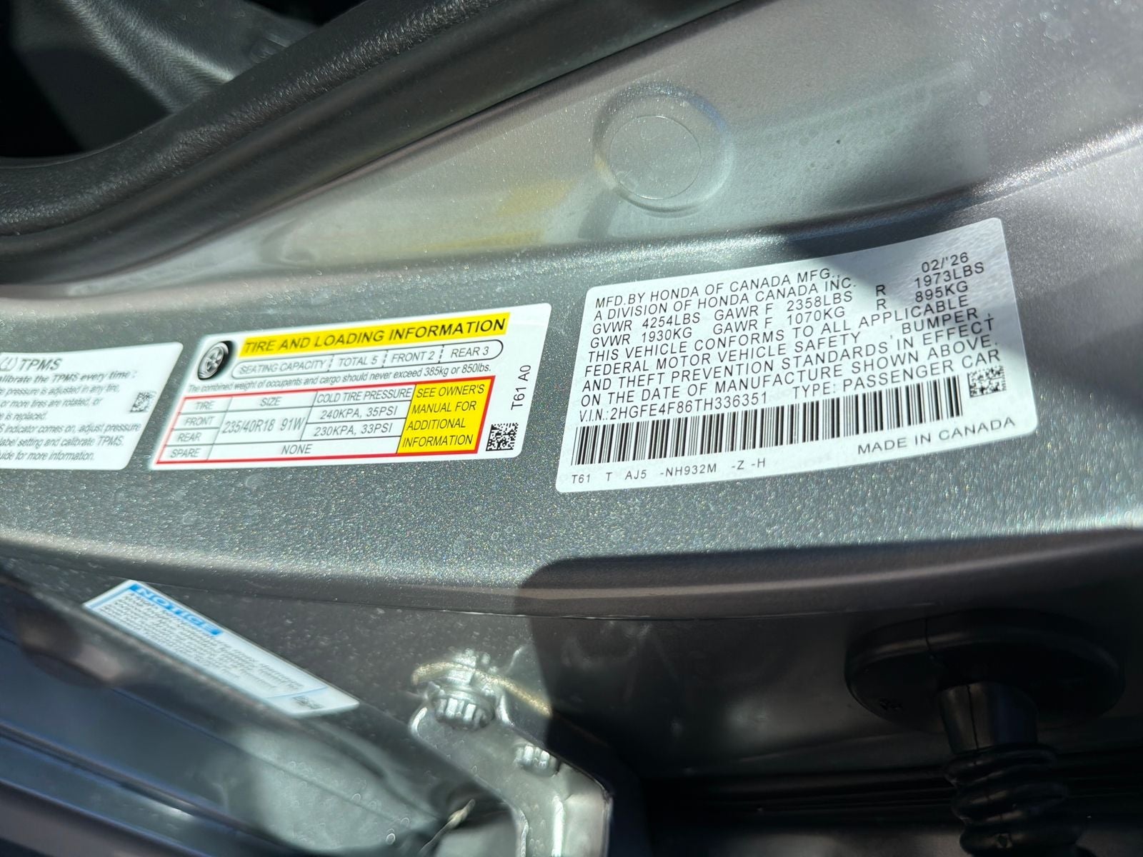 2026 Honda Civic Hybrid Sport Touring