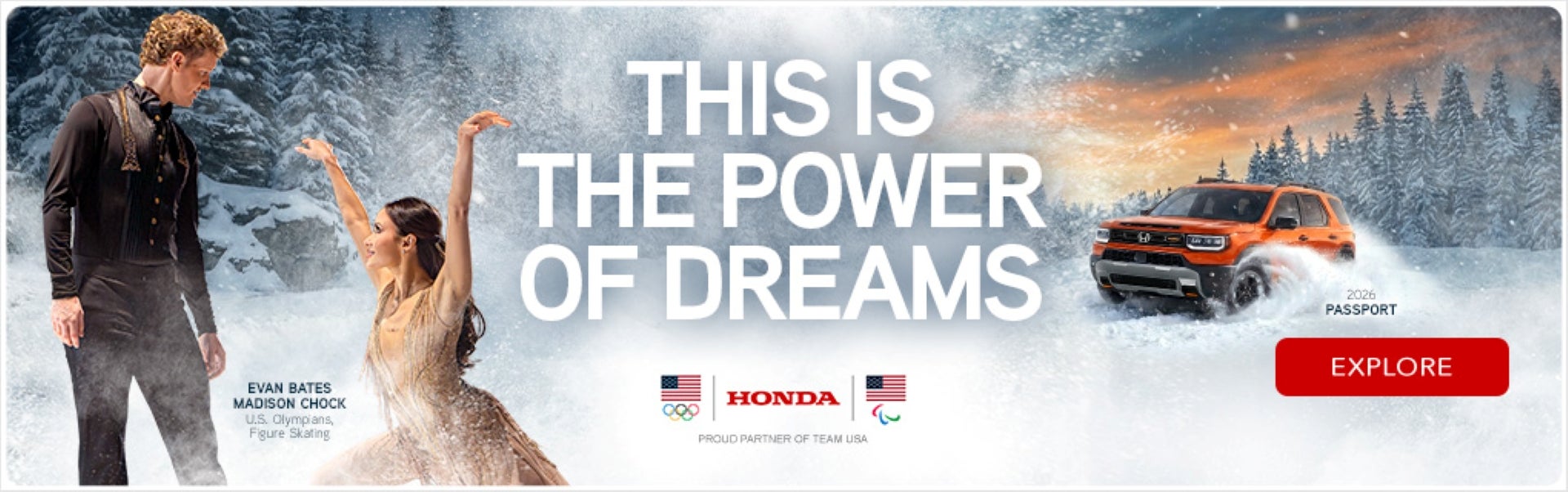 Honda | Proud Sponsor of Team USA (image of Bates/Chock)
