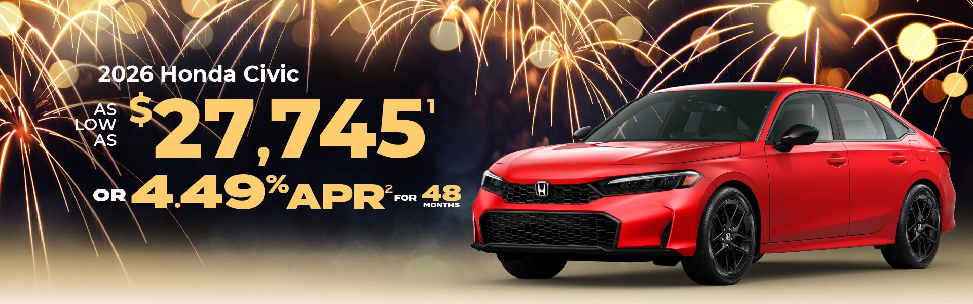 2026 Honda Civic Sedan as low as $27,745 or 4.9% APR