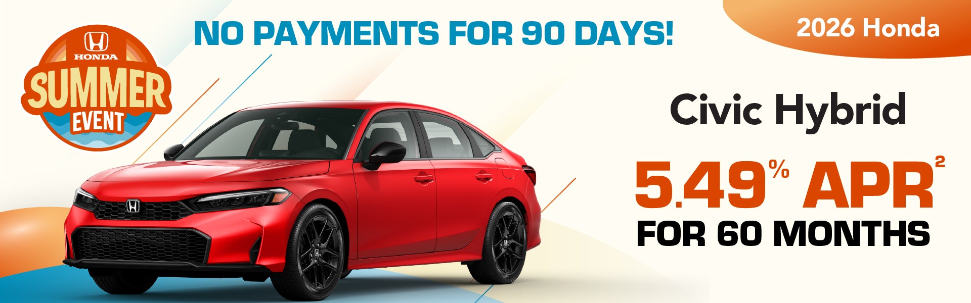 2026 Honda Civic Hybrid- 5.49% APR for 60 mos. | no pa