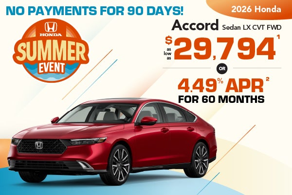 2026 Accord - as low as $29,794 or 4.49% APR |