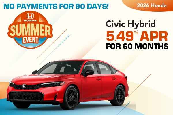 2026 Honda Civic Hybrid- 5.49% APR for 60 mos. | no pa