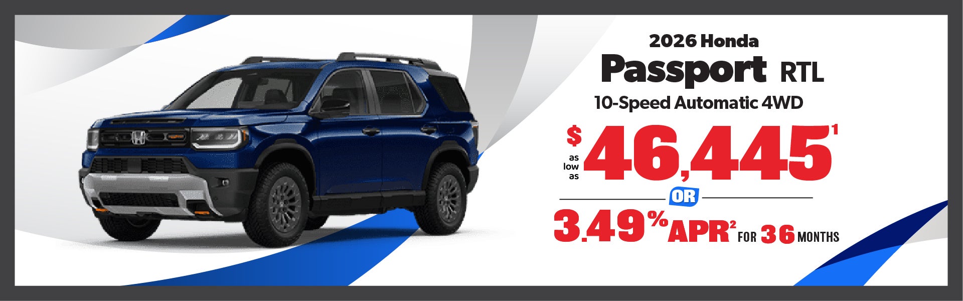 2026 Honda Passport - as low as $46,445