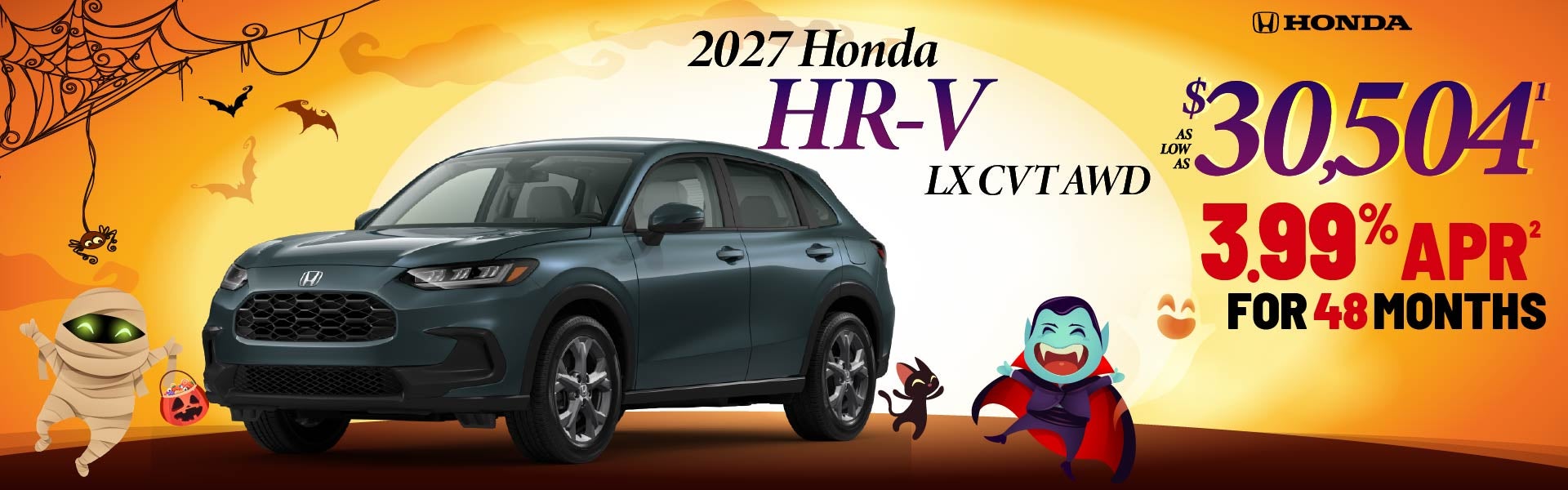 2027 HR-V - as low as $30,504 | 3.99% APR for 48 Months