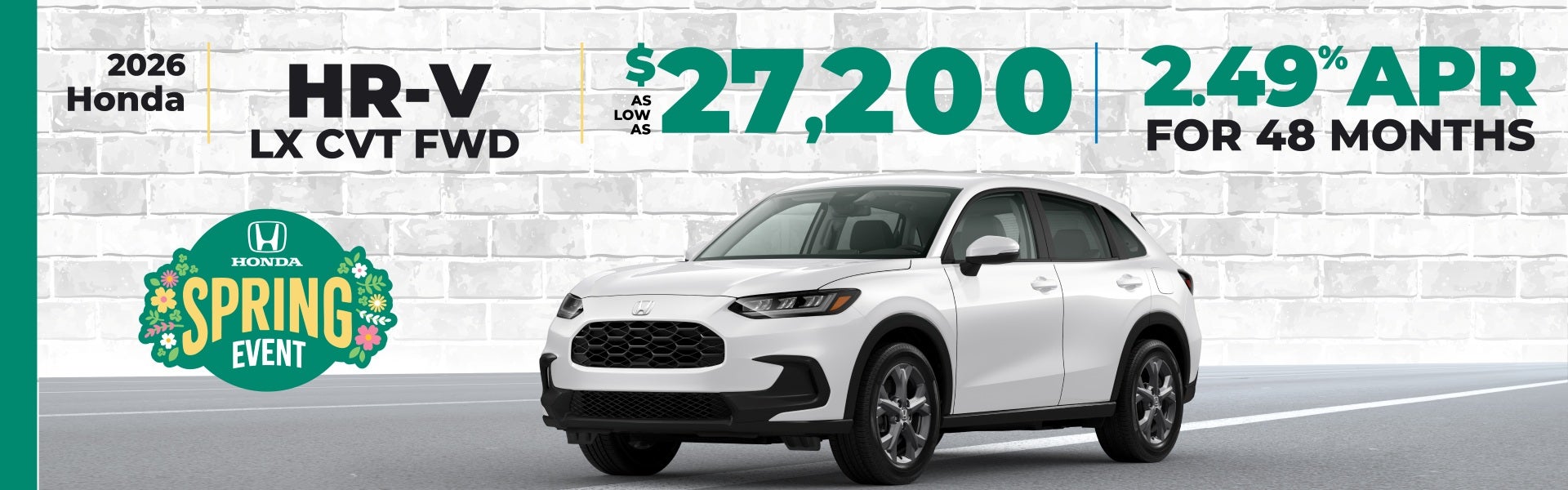 2026 Honda HR-V - as low as $27,200 or 2.49% APR