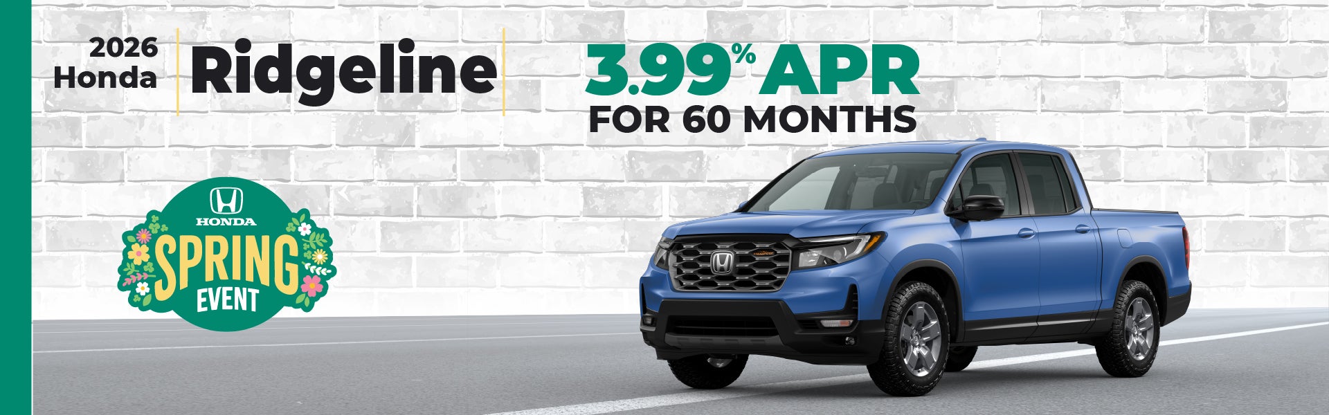 2026 Honda Ridgeline - 3.99% APR for 60 Months